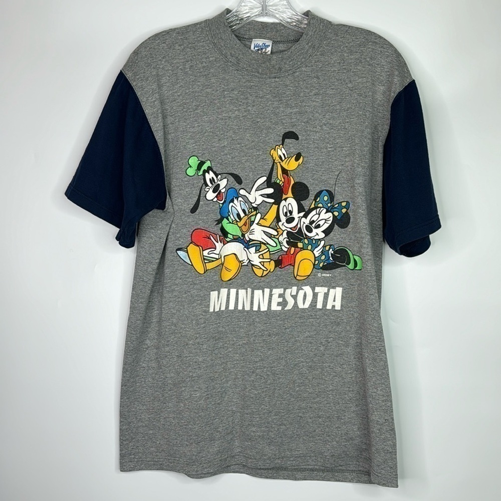 Vintage Velva Sheen Disney Minnesota Grey Tshirt Medium 90s